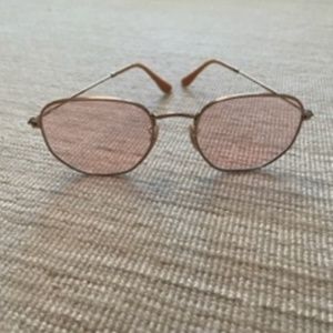 Womens Hexagonal Flat Copper Rose lense Ray Ban Sunglasses